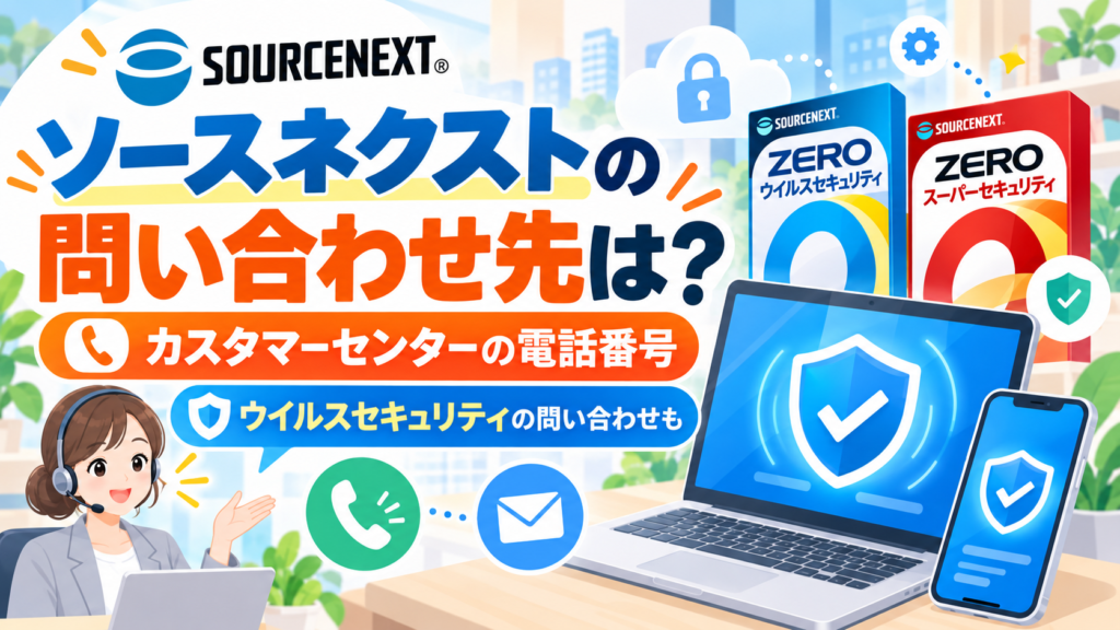 ソースネクストのカスタマーセンターの電話番号は？ウィルスセキュリティの問い合わせも