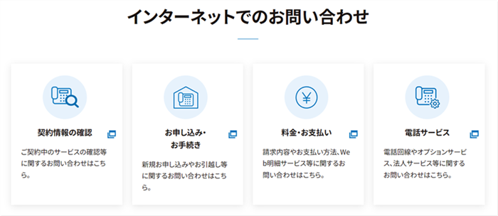 NTT西日本問い合わせメールフォーム